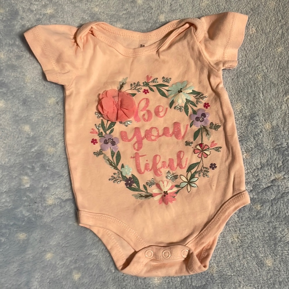 Baby Starters: pink baby girl onesie size 3 months